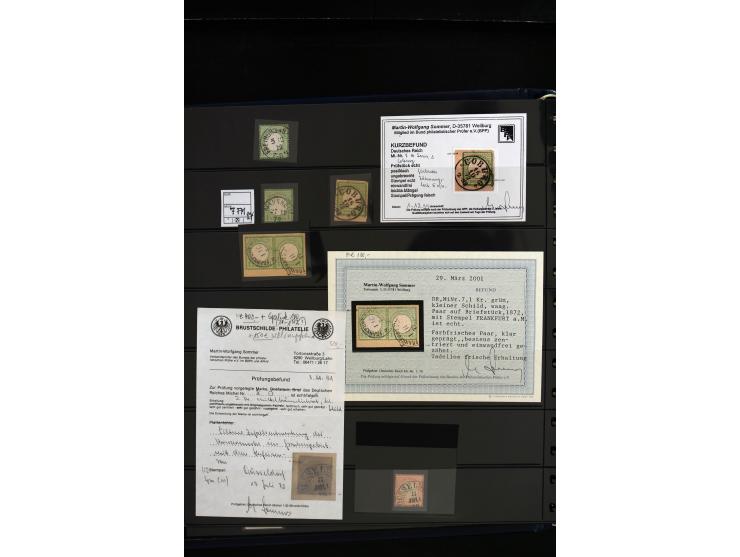 1872/75, in den Hauptnummern weit überkomplette gestempelte Sammlung mit vielen schönen Briefstücken sowie über 40 Briefen un