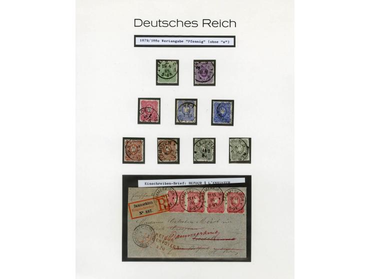 1872/1916, in den Hautpnummern über weite Strecken überkpl. gestempelte Sammlung mit vielen schönen Briefstücken und einigen,
