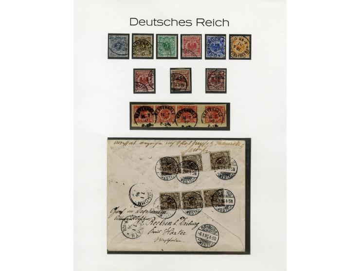 1872/1916, in den Hautpnummern über weite Strecken überkpl. gestempelte Sammlung mit vielen schönen Briefstücken und einigen,