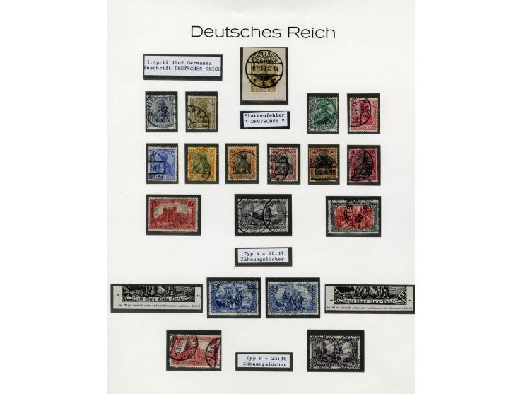 1872/1916, in den Hautpnummern über weite Strecken überkpl. gestempelte Sammlung mit vielen schönen Briefstücken und einigen,