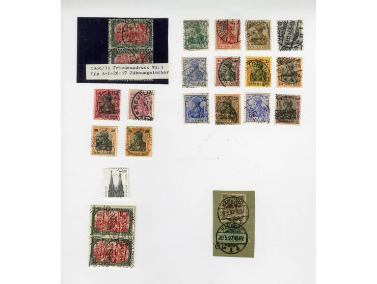 1872/1916, in den Hautpnummern über weite Strecken überkpl. gestempelte Sammlung mit vielen schönen Briefstücken und einigen,