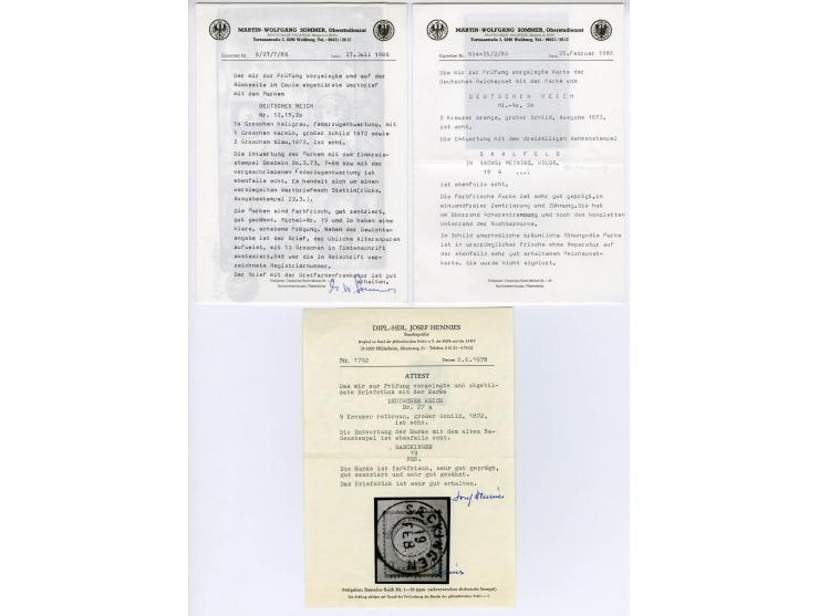 1872/1916, in den Hautpnummern über weite Strecken überkpl. gestempelte Sammlung mit vielen schönen Briefstücken und einigen,