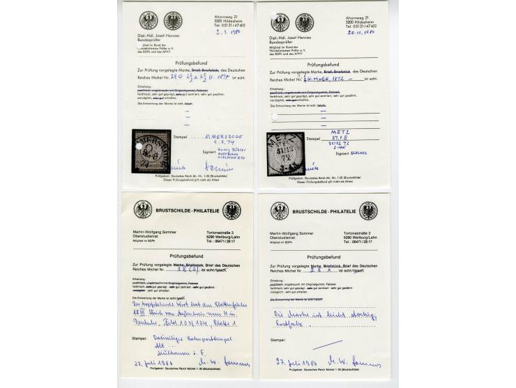 1872/1916, in den Hautpnummern über weite Strecken überkpl. gestempelte Sammlung mit vielen schönen Briefstücken und einigen,