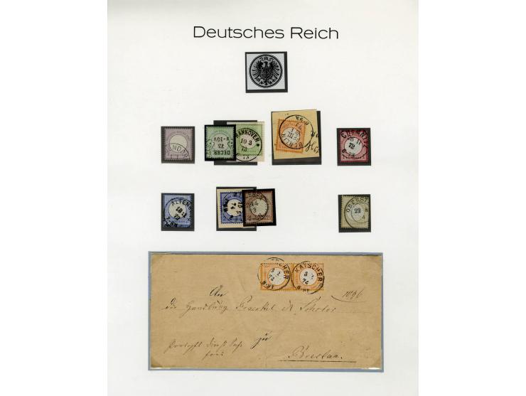 1872/1916, in den Hautpnummern über weite Strecken überkpl. gestempelte Sammlung mit vielen schönen Briefstücken und einigen,