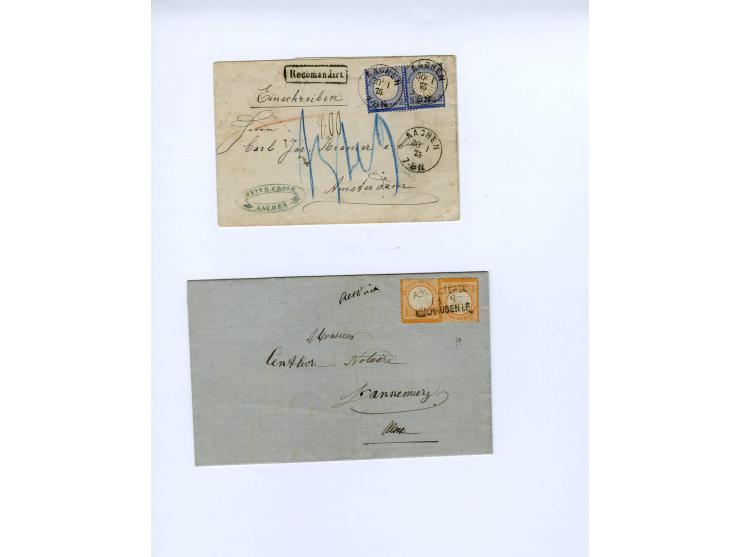 1872/1916, in den Hautpnummern über weite Strecken überkpl. gestempelte Sammlung mit vielen schönen Briefstücken und einigen,