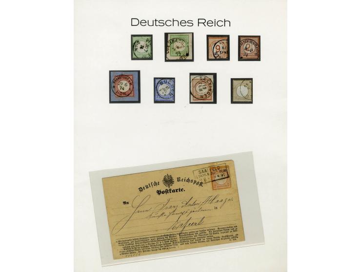 1872/1916, in den Hautpnummern über weite Strecken überkpl. gestempelte Sammlung mit vielen schönen Briefstücken und einigen,
