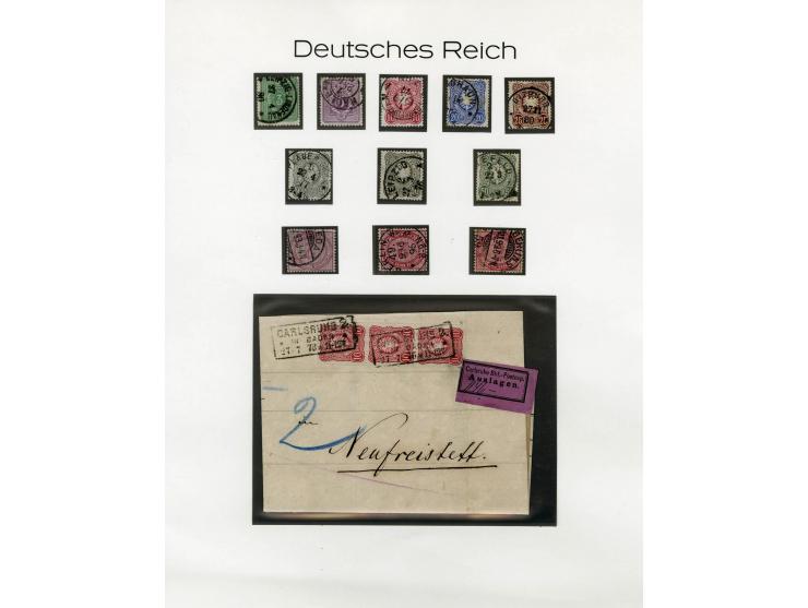 1872/1916, in den Hautpnummern über weite Strecken überkpl. gestempelte Sammlung mit vielen schönen Briefstücken und einigen,