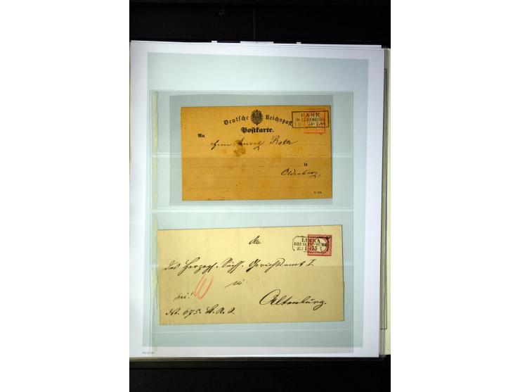 1872/75, Brustschilde-Sammlung mit 17 Briefen/Karten und 23 Einzelmarken/Briefstücken sowie zwei Paaren, dabei 17b als Einzel