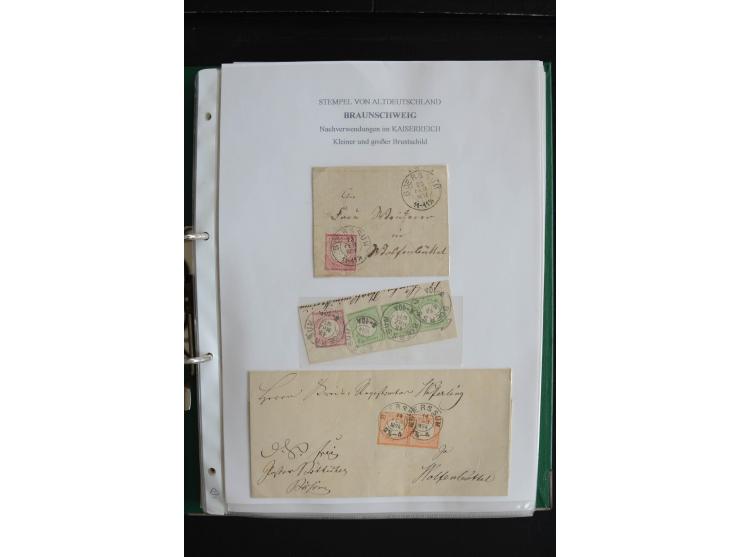 1872/74, nachverwendete Braunschweigstempel, Braunschweig bis Zorge, schöne Sammlung von über 80 Marken und 80 Briefen, dabei