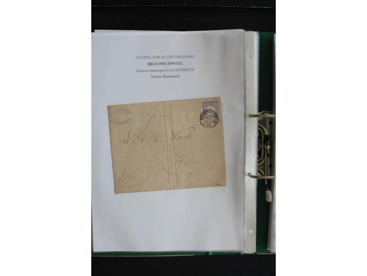 1872/74, nachverwendete Braunschweigstempel, Braunschweig bis Zorge, schöne Sammlung von über 80 Marken und 80 Briefen, dabei