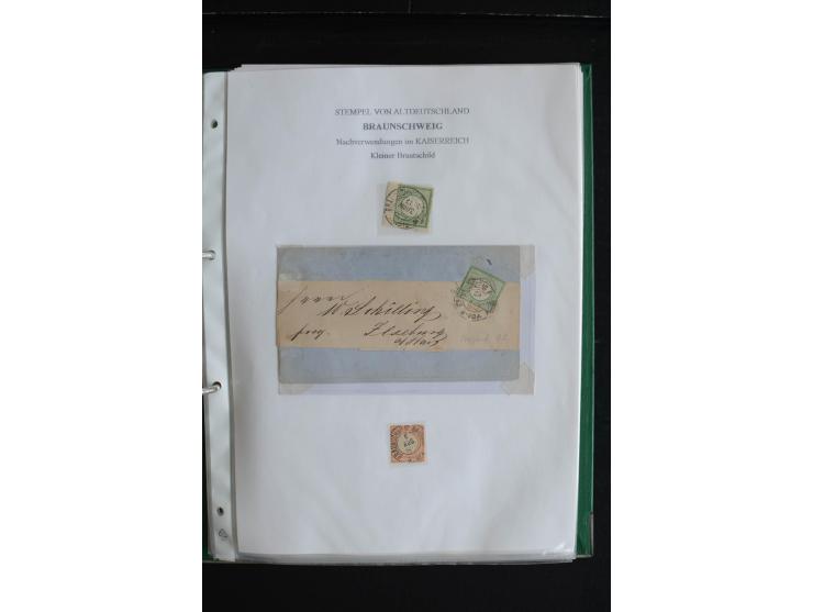 1872/74, nachverwendete Braunschweigstempel, Braunschweig bis Zorge, schöne Sammlung von über 80 Marken und 80 Briefen, dabei