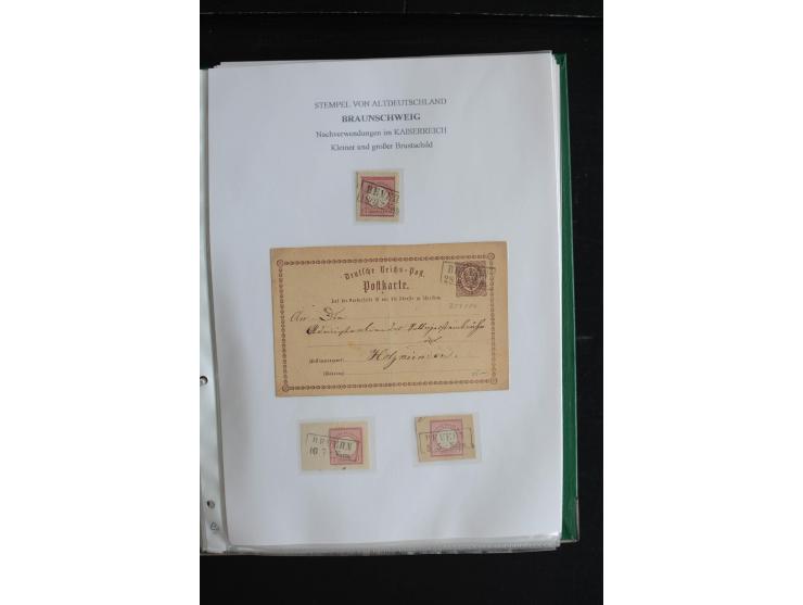 1872/74, nachverwendete Braunschweigstempel, Braunschweig bis Zorge, schöne Sammlung von über 80 Marken und 80 Briefen, dabei