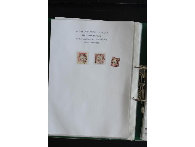 1872/74, nachverwendete Braunschweigstempel, Braunschweig bis Zorge, schöne Sammlung von über 80 Marken und 80 Briefen, dabei