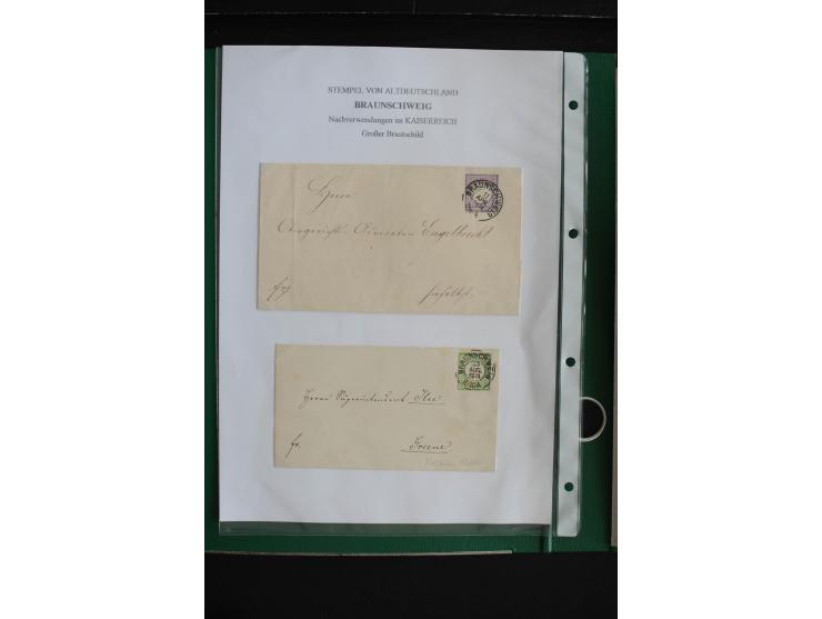 1872/74, nachverwendete Braunschweigstempel, Braunschweig bis Zorge, schöne Sammlung von über 80 Marken und 80 Briefen, dabei