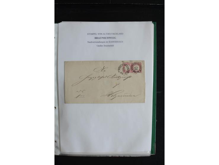 1872/74, nachverwendete Braunschweigstempel, Braunschweig bis Zorge, schöne Sammlung von über 80 Marken und 80 Briefen, dabei