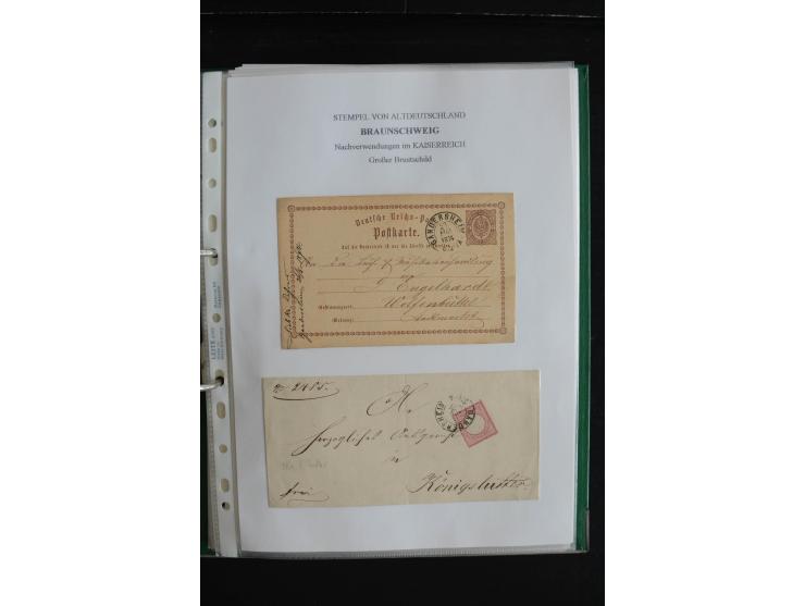 1872/74, nachverwendete Braunschweigstempel, Braunschweig bis Zorge, schöne Sammlung von über 80 Marken und 80 Briefen, dabei