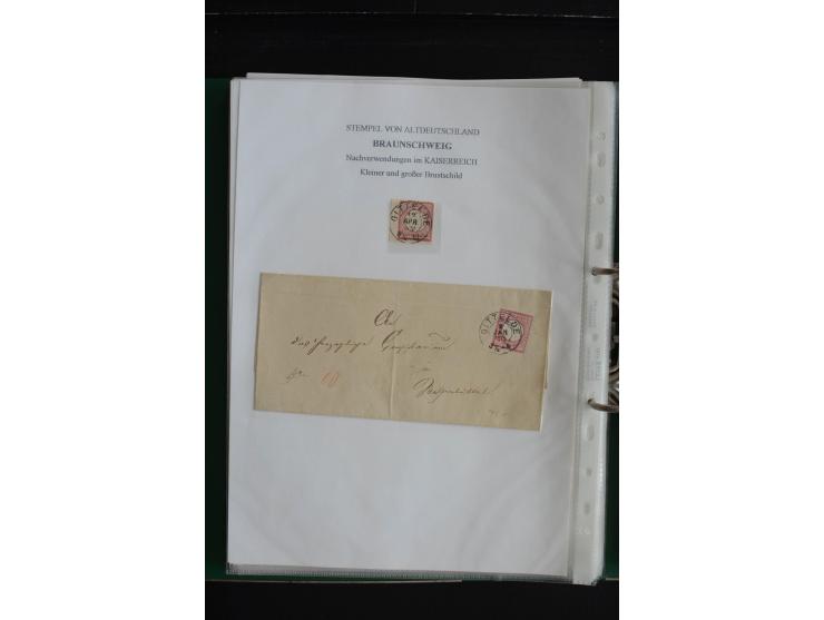 1872/74, nachverwendete Braunschweigstempel, Braunschweig bis Zorge, schöne Sammlung von über 80 Marken und 80 Briefen, dabei