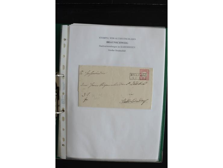 1872/74, nachverwendete Braunschweigstempel, Braunschweig bis Zorge, schöne Sammlung von über 80 Marken und 80 Briefen, dabei