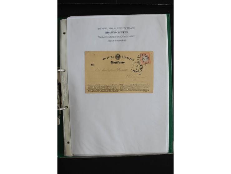 1872/74, nachverwendete Braunschweigstempel, Braunschweig bis Zorge, schöne Sammlung von über 80 Marken und 80 Briefen, dabei