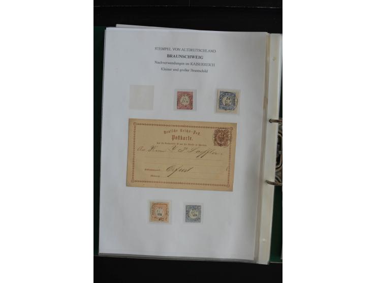1872/74, nachverwendete Braunschweigstempel, Braunschweig bis Zorge, schöne Sammlung von über 80 Marken und 80 Briefen, dabei