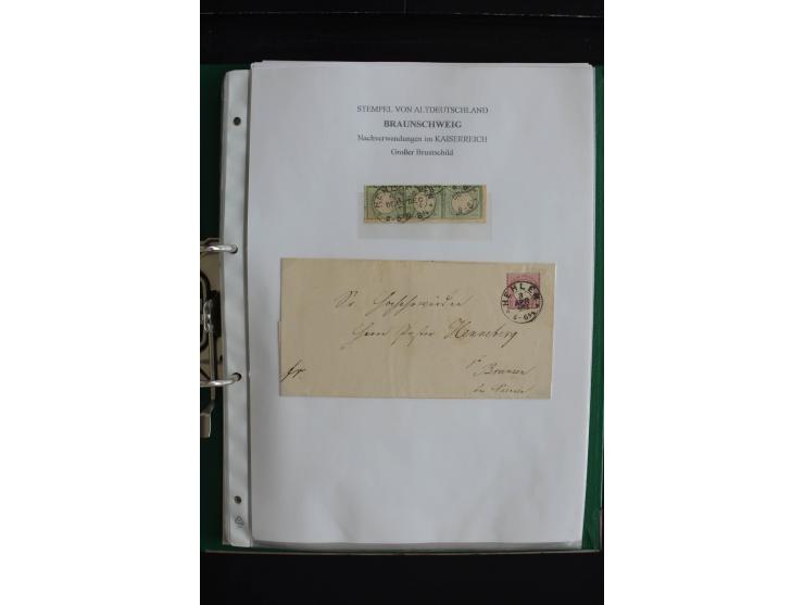 1872/74, nachverwendete Braunschweigstempel, Braunschweig bis Zorge, schöne Sammlung von über 80 Marken und 80 Briefen, dabei