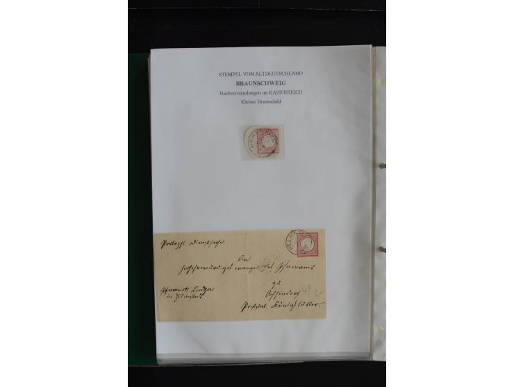 1872/74, nachverwendete Braunschweigstempel, Braunschweig bis Zorge, schöne Sammlung von über 80 Marken und 80 Briefen, dabei