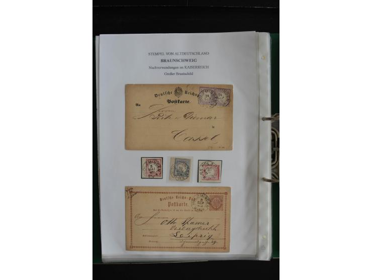 1872/74, nachverwendete Braunschweigstempel, Braunschweig bis Zorge, schöne Sammlung von über 80 Marken und 80 Briefen, dabei
