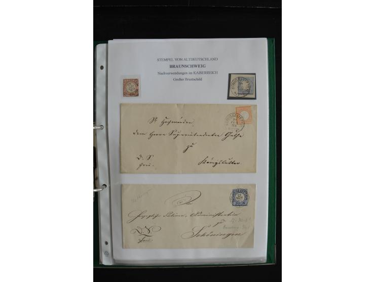 1872/74, nachverwendete Braunschweigstempel, Braunschweig bis Zorge, schöne Sammlung von über 80 Marken und 80 Briefen, dabei