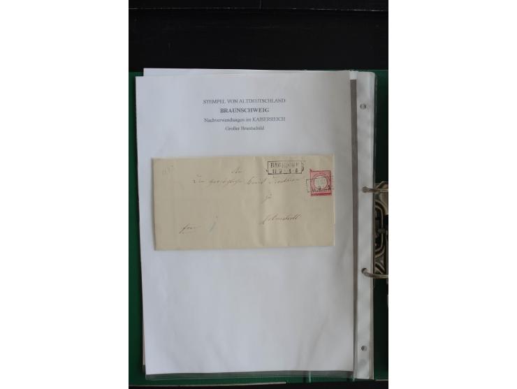 1872/74, nachverwendete Braunschweigstempel, Braunschweig bis Zorge, schöne Sammlung von über 80 Marken und 80 Briefen, dabei