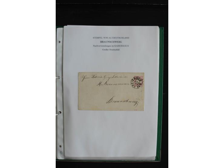 1872/74, nachverwendete Braunschweigstempel, Braunschweig bis Zorge, schöne Sammlung von über 80 Marken und 80 Briefen, dabei