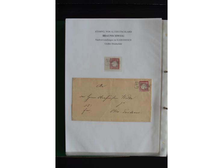 1872/74, nachverwendete Braunschweigstempel, Braunschweig bis Zorge, schöne Sammlung von über 80 Marken und 80 Briefen, dabei