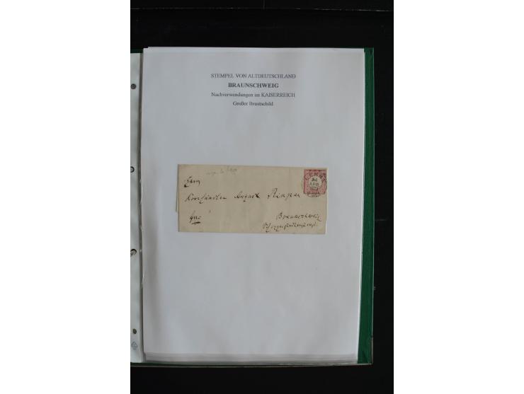 1872/74, nachverwendete Braunschweigstempel, Braunschweig bis Zorge, schöne Sammlung von über 80 Marken und 80 Briefen, dabei