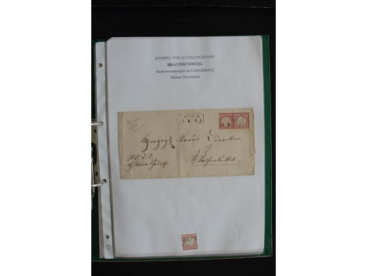 1872/74, nachverwendete Braunschweigstempel, Braunschweig bis Zorge, schöne Sammlung von über 80 Marken und 80 Briefen, dabei