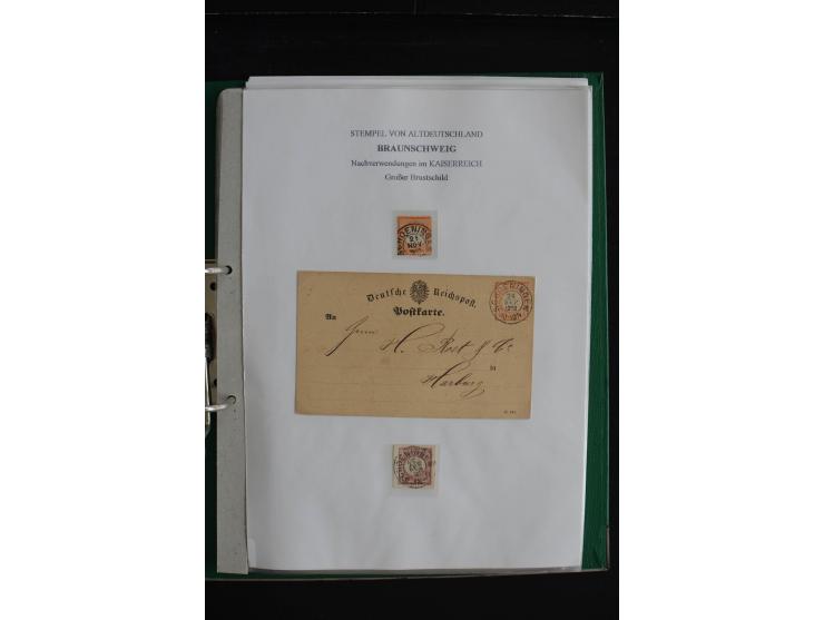 1872/74, nachverwendete Braunschweigstempel, Braunschweig bis Zorge, schöne Sammlung von über 80 Marken und 80 Briefen, dabei
