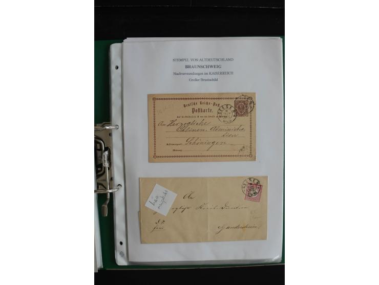 1872/74, nachverwendete Braunschweigstempel, Braunschweig bis Zorge, schöne Sammlung von über 80 Marken und 80 Briefen, dabei