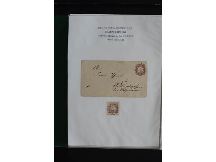 1872/74, nachverwendete Braunschweigstempel, Braunschweig bis Zorge, schöne Sammlung von über 80 Marken und 80 Briefen, dabei