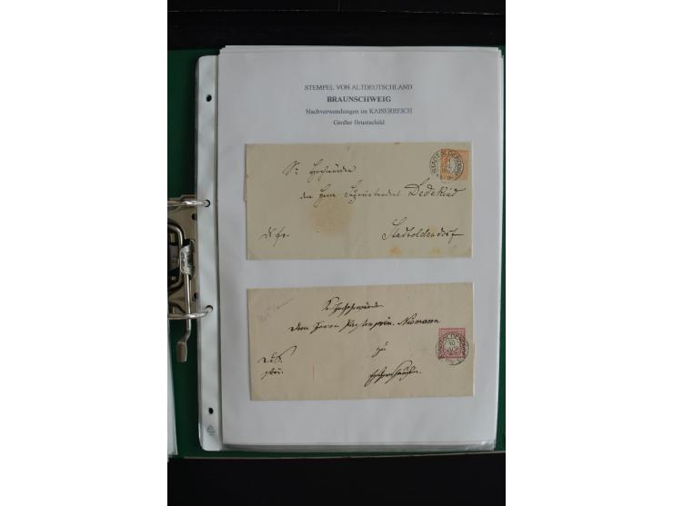1872/74, nachverwendete Braunschweigstempel, Braunschweig bis Zorge, schöne Sammlung von über 80 Marken und 80 Briefen, dabei