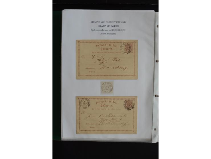 1872/74, nachverwendete Braunschweigstempel, Braunschweig bis Zorge, schöne Sammlung von über 80 Marken und 80 Briefen, dabei