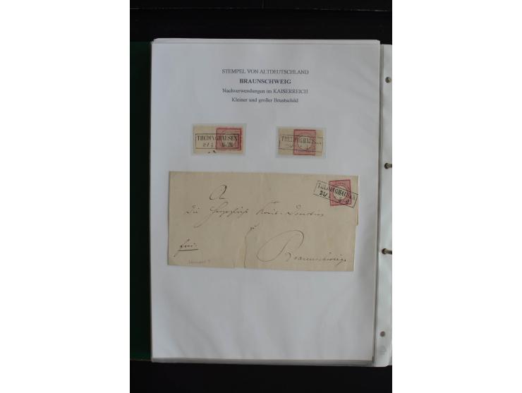 1872/74, nachverwendete Braunschweigstempel, Braunschweig bis Zorge, schöne Sammlung von über 80 Marken und 80 Briefen, dabei