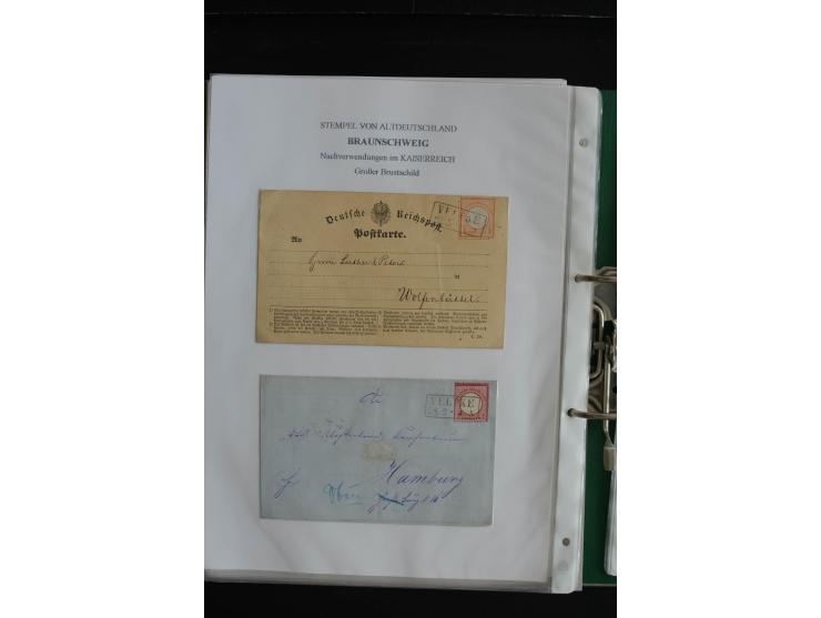 1872/74, nachverwendete Braunschweigstempel, Braunschweig bis Zorge, schöne Sammlung von über 80 Marken und 80 Briefen, dabei