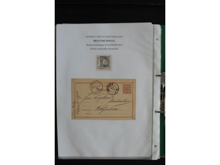 1872/74, nachverwendete Braunschweigstempel, Braunschweig bis Zorge, schöne Sammlung von über 80 Marken und 80 Briefen, dabei