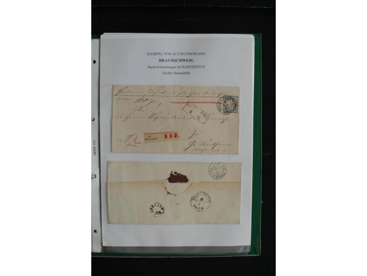 1872/74, nachverwendete Braunschweigstempel, Braunschweig bis Zorge, schöne Sammlung von über 80 Marken und 80 Briefen, dabei
