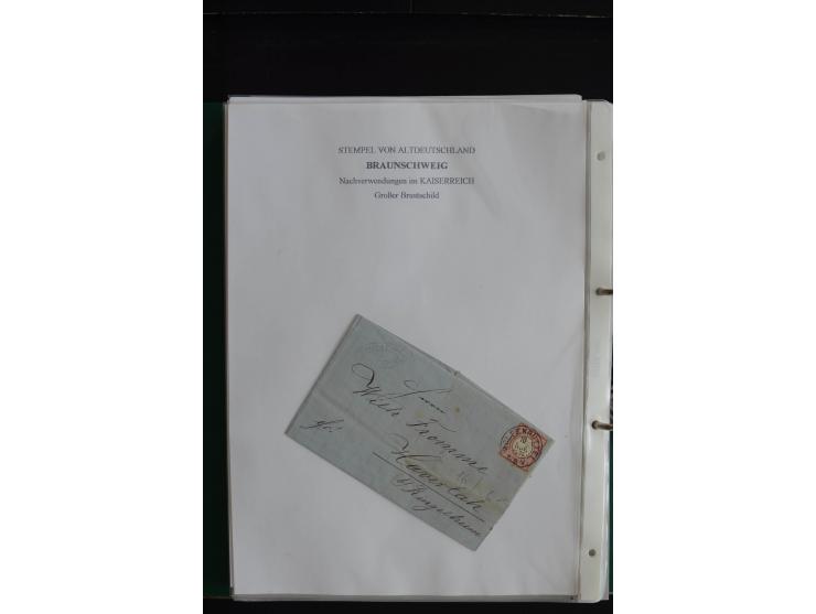 1872/74, nachverwendete Braunschweigstempel, Braunschweig bis Zorge, schöne Sammlung von über 80 Marken und 80 Briefen, dabei