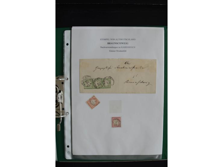 1872/74, nachverwendete Braunschweigstempel, Braunschweig bis Zorge, schöne Sammlung von über 80 Marken und 80 Briefen, dabei
