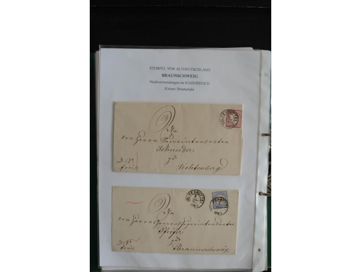 1872/74, nachverwendete Braunschweigstempel, Braunschweig bis Zorge, schöne Sammlung von über 80 Marken und 80 Briefen, dabei
