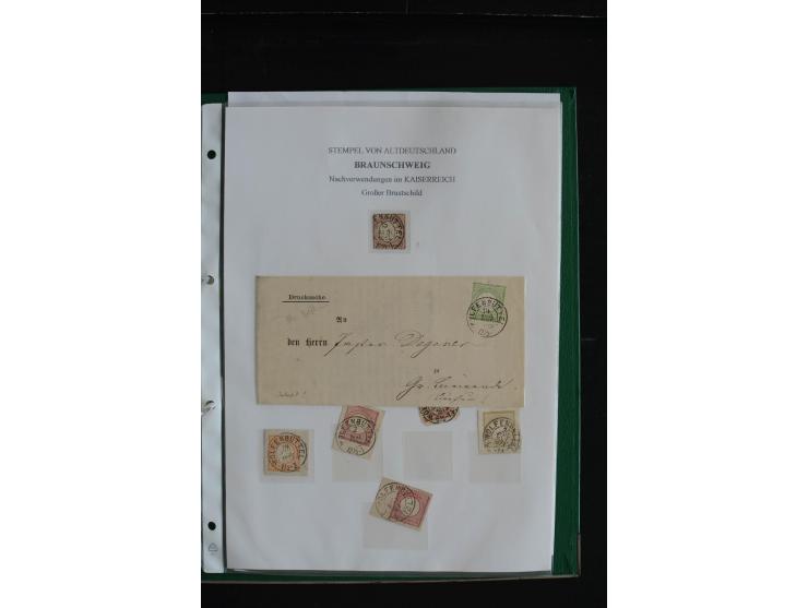 1872/74, nachverwendete Braunschweigstempel, Braunschweig bis Zorge, schöne Sammlung von über 80 Marken und 80 Briefen, dabei