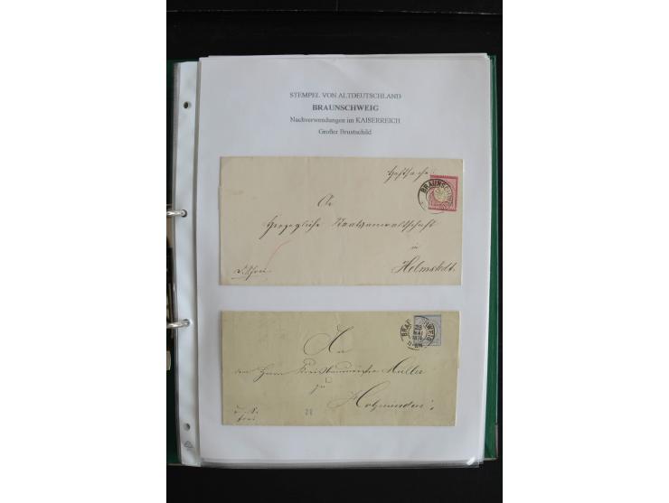 1872/74, nachverwendete Braunschweigstempel, Braunschweig bis Zorge, schöne Sammlung von über 80 Marken und 80 Briefen, dabei