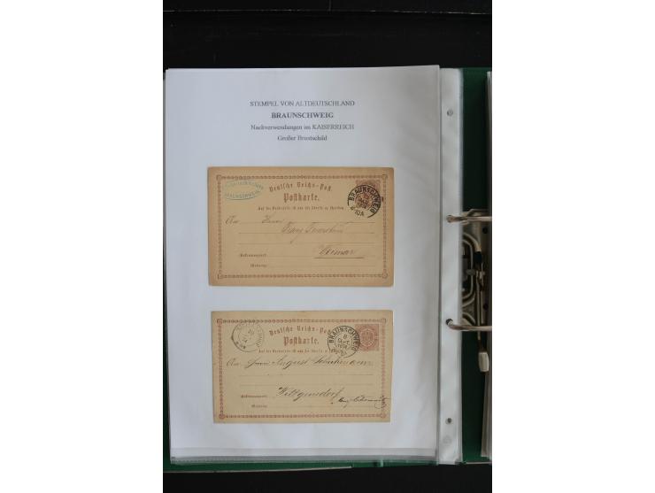 1872/74, nachverwendete Braunschweigstempel, Braunschweig bis Zorge, schöne Sammlung von über 80 Marken und 80 Briefen, dabei