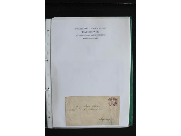 1872/74, nachverwendete Braunschweigstempel, Braunschweig bis Zorge, schöne Sammlung von über 80 Marken und 80 Briefen, dabei