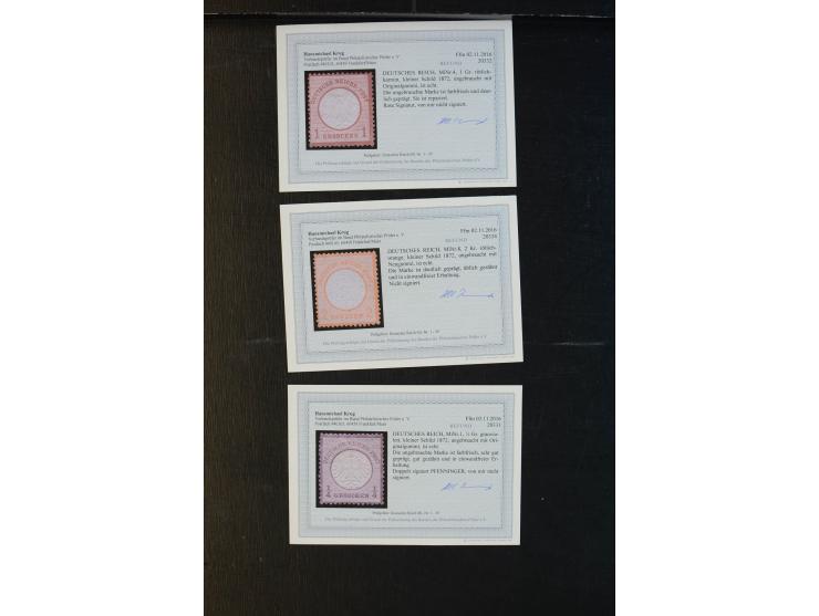 1872/74, Brustschilde, ungebrauchte und gestempelte Sammlung mit besseren Werten, teils mehrfach gesammelt, dazu kleiner Stem